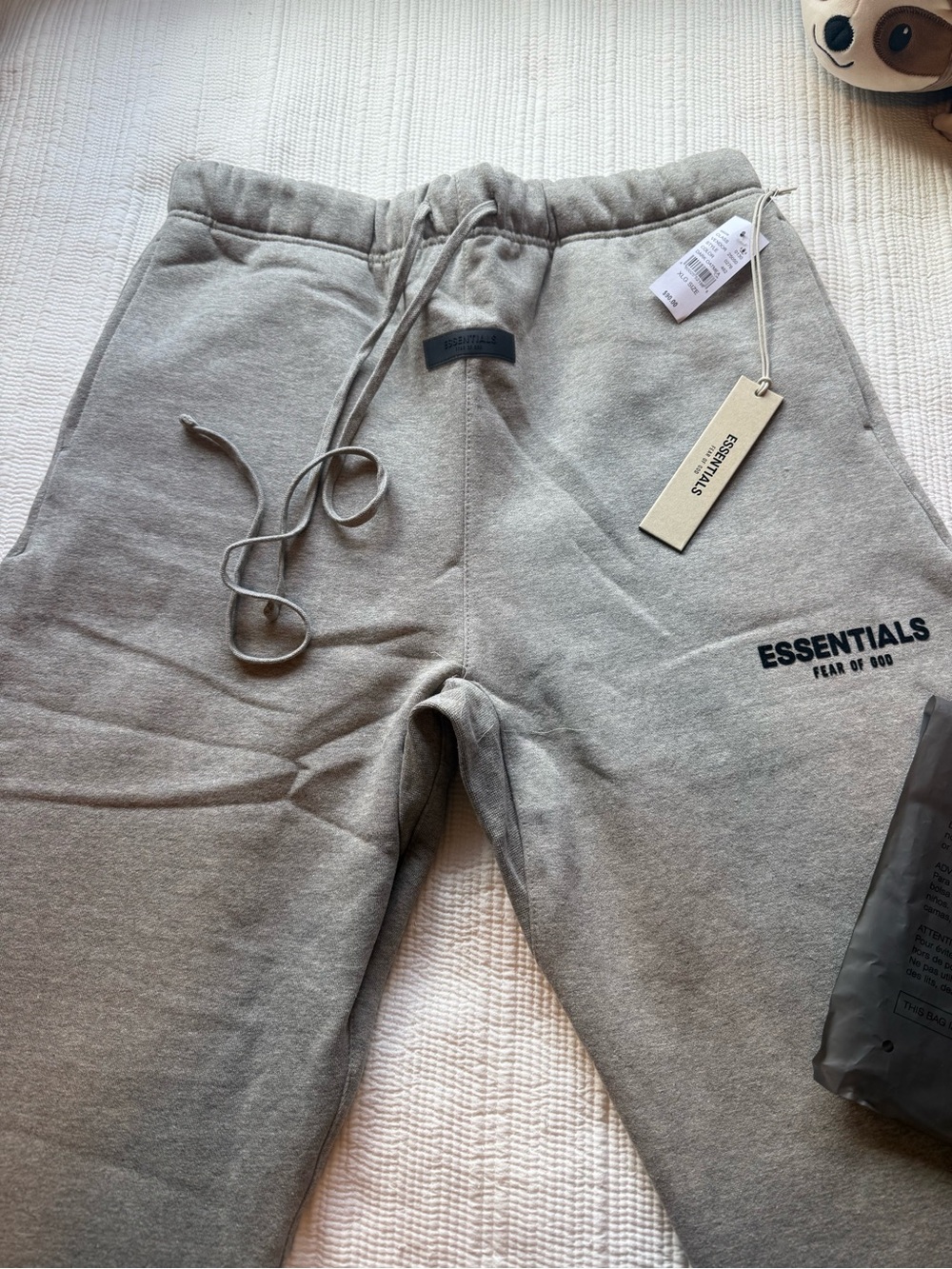 Essentials Men's Light Gray Jogger Sweatpants with Logo